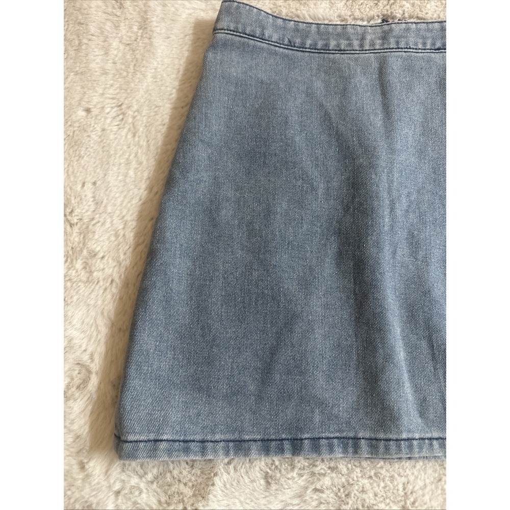 Cloud Ten Denim, Mini Skirt With A‎ Cut-Out, Rhinestone Fringe Embellishment S - Picture 2 of 9